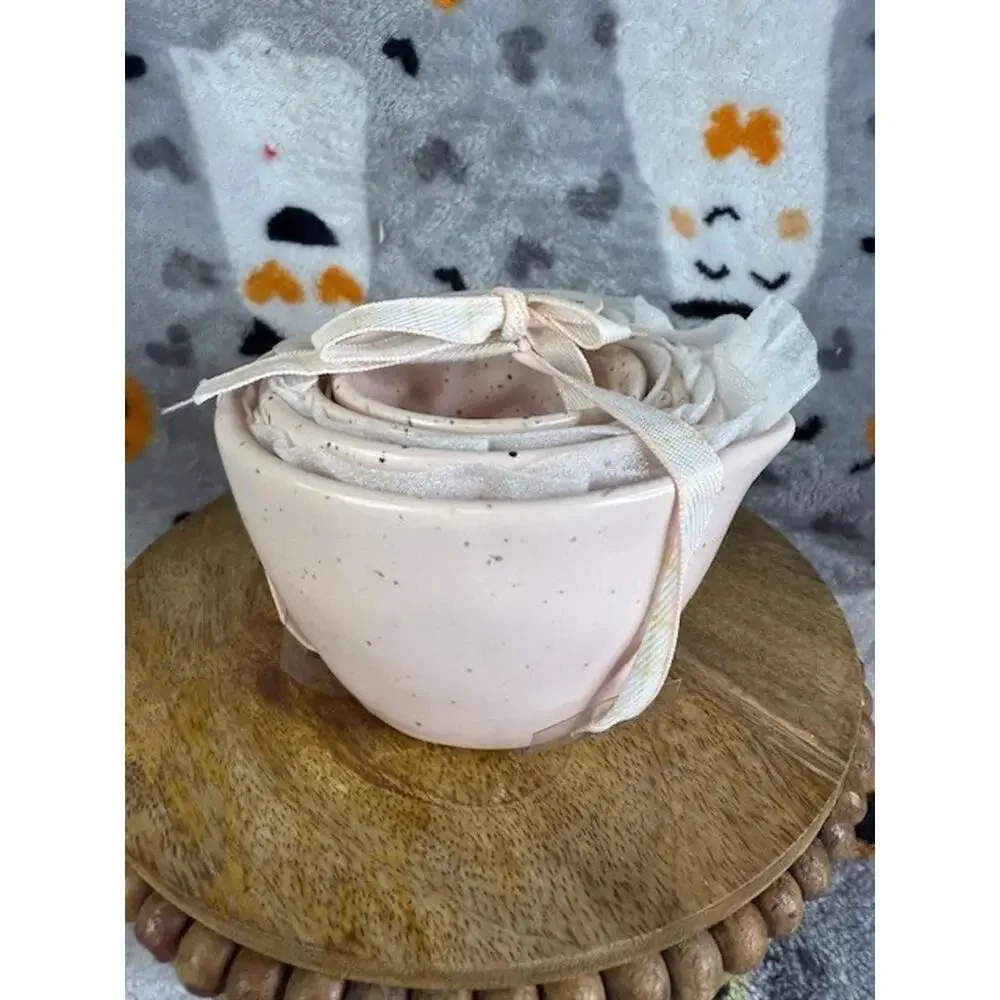 Rae Dunn Blush Pink Speckled Measuring Cups Set of 4 Artisan NWT